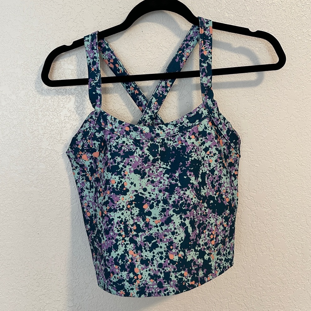 Cycle House Marika Multicolored Longline Active Cropped Tank Top